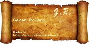 Garan Roland névjegykártya